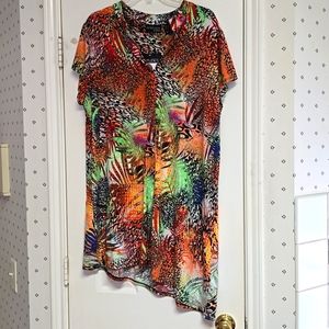 Women's Brand New Attitudes by Renee Animal Print Tunic. Size 1X